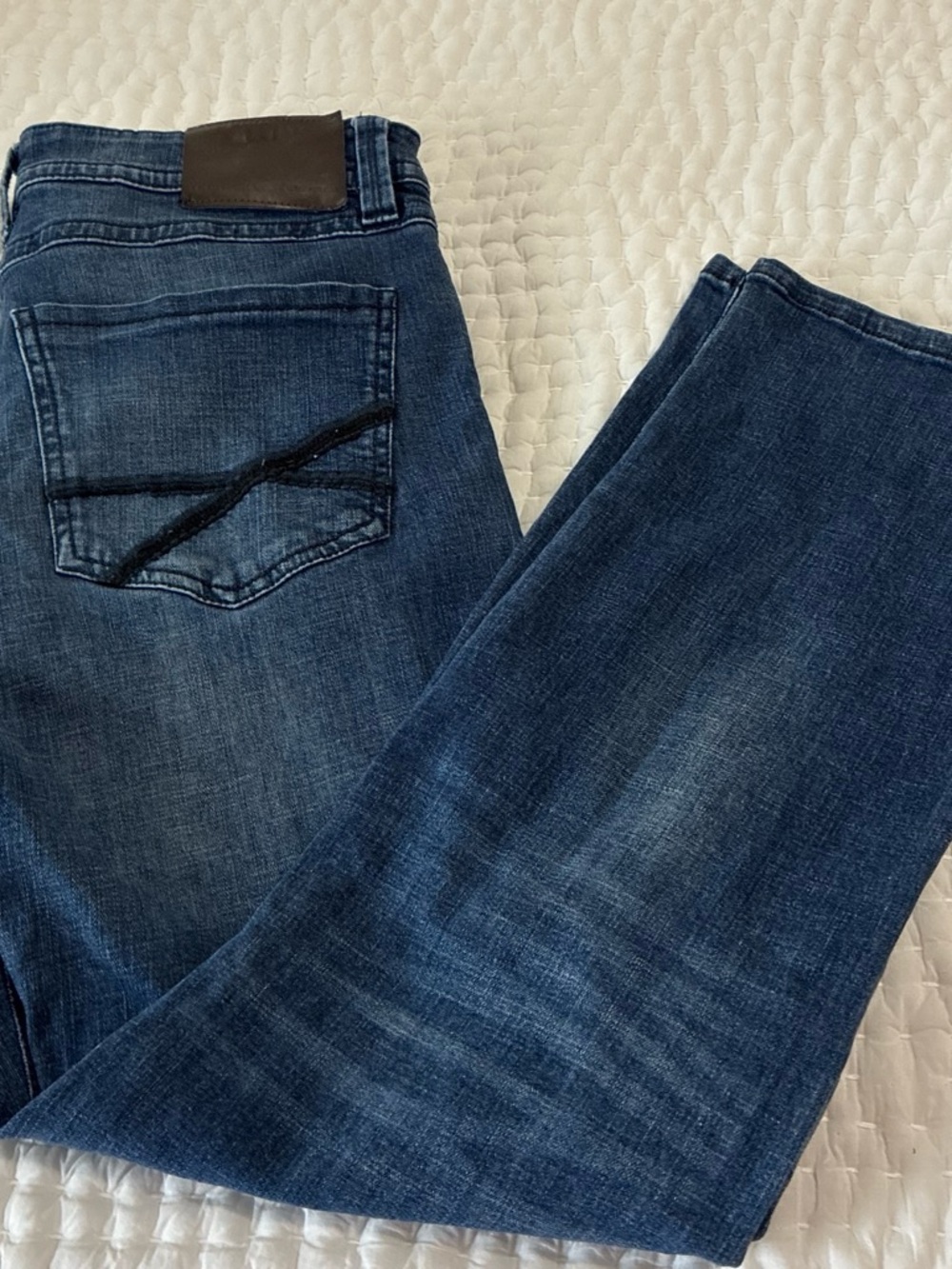 TK Axel Men's Dark Blue Slim Bootcut Jeans with Subtle Whiskering 32x32